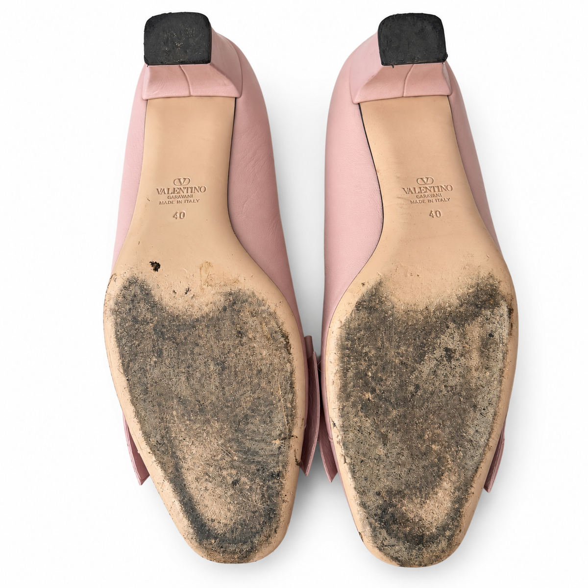 VALENTINO - PUMPS BOWOW PINK LEATHER WITH OVERSIZED BOW & 45 MM HEEL SIZE 40 EU