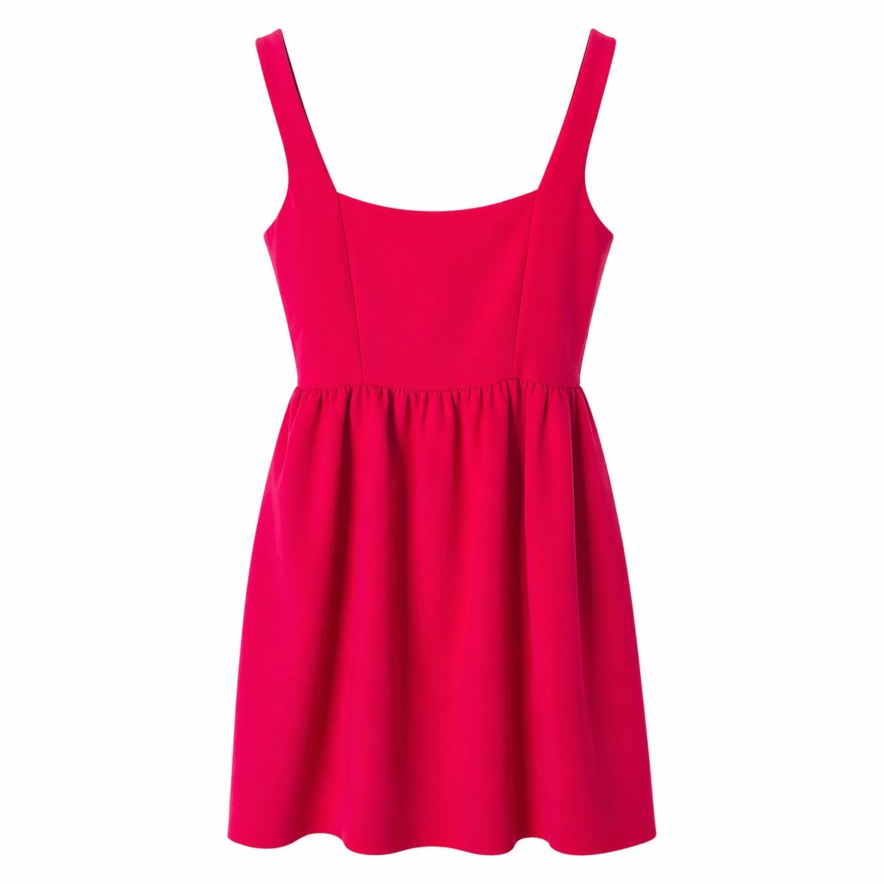 DIOR - DRESS MINI RED WOOL WITH FRONT ZIP SIZE 34 FR