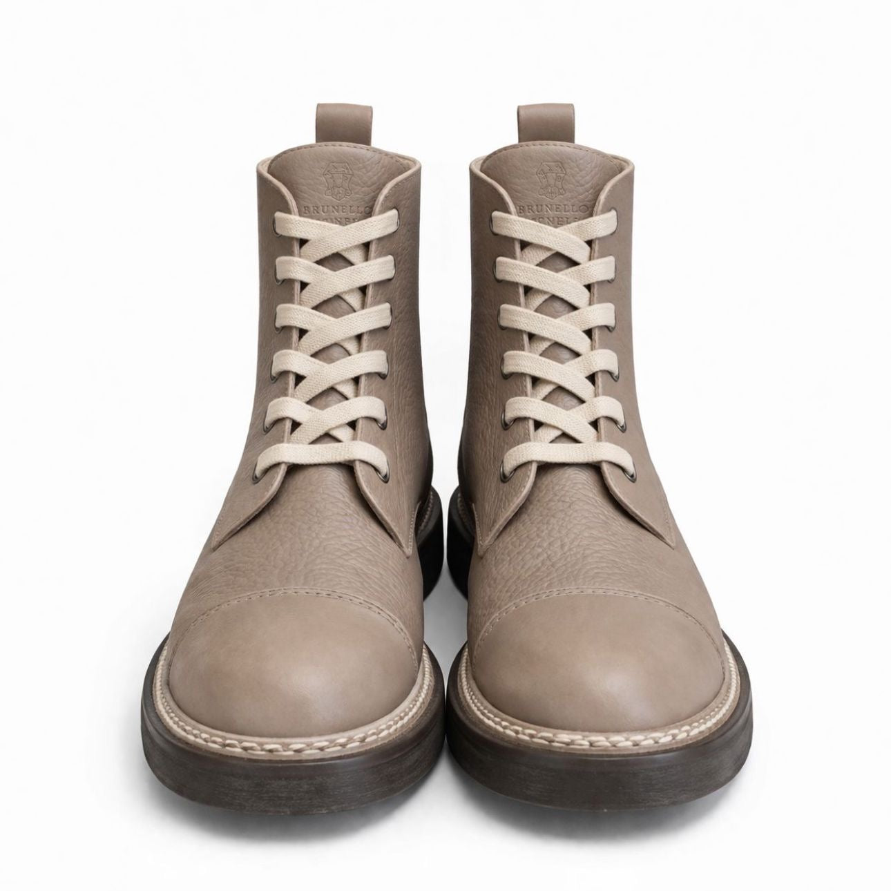 BRUNELLO CUCCINELLI - BOOTIES BROWN LEATHER SIZE 40 EU