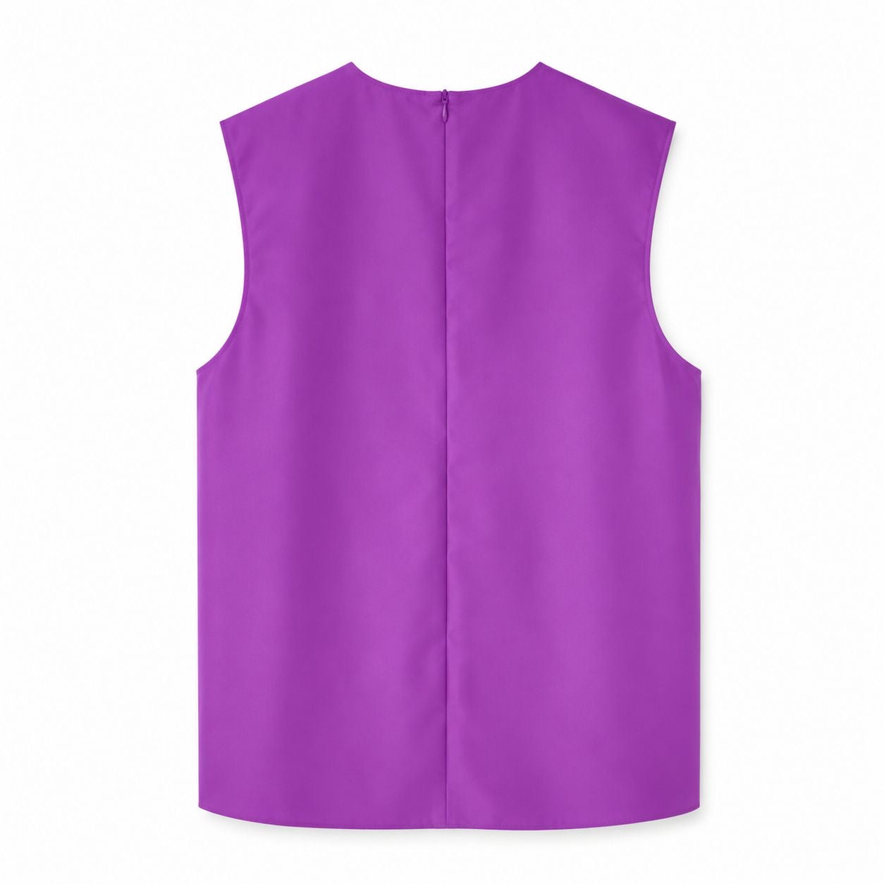 PRADA - TOP PURPLE SLEVELESS SILK TOP WITH FRONT BLACK LOGO SIZE 40 Ait