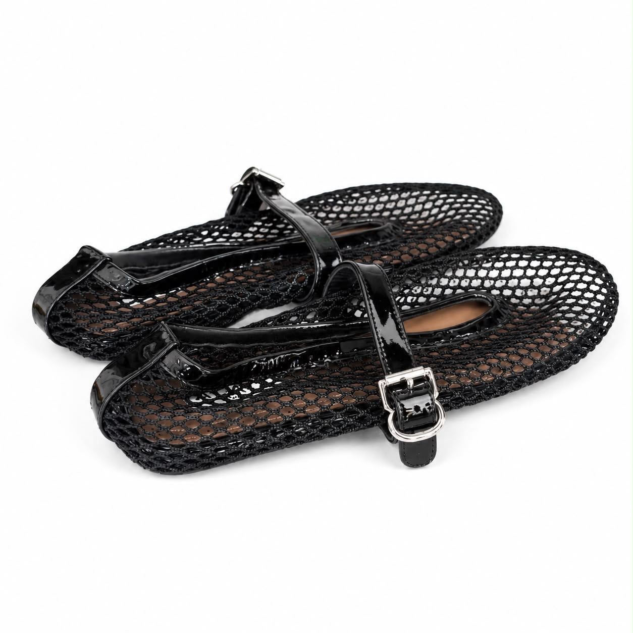 ALAIA - FLATS MARY JANE BLACK MESH SIZE 37 EU