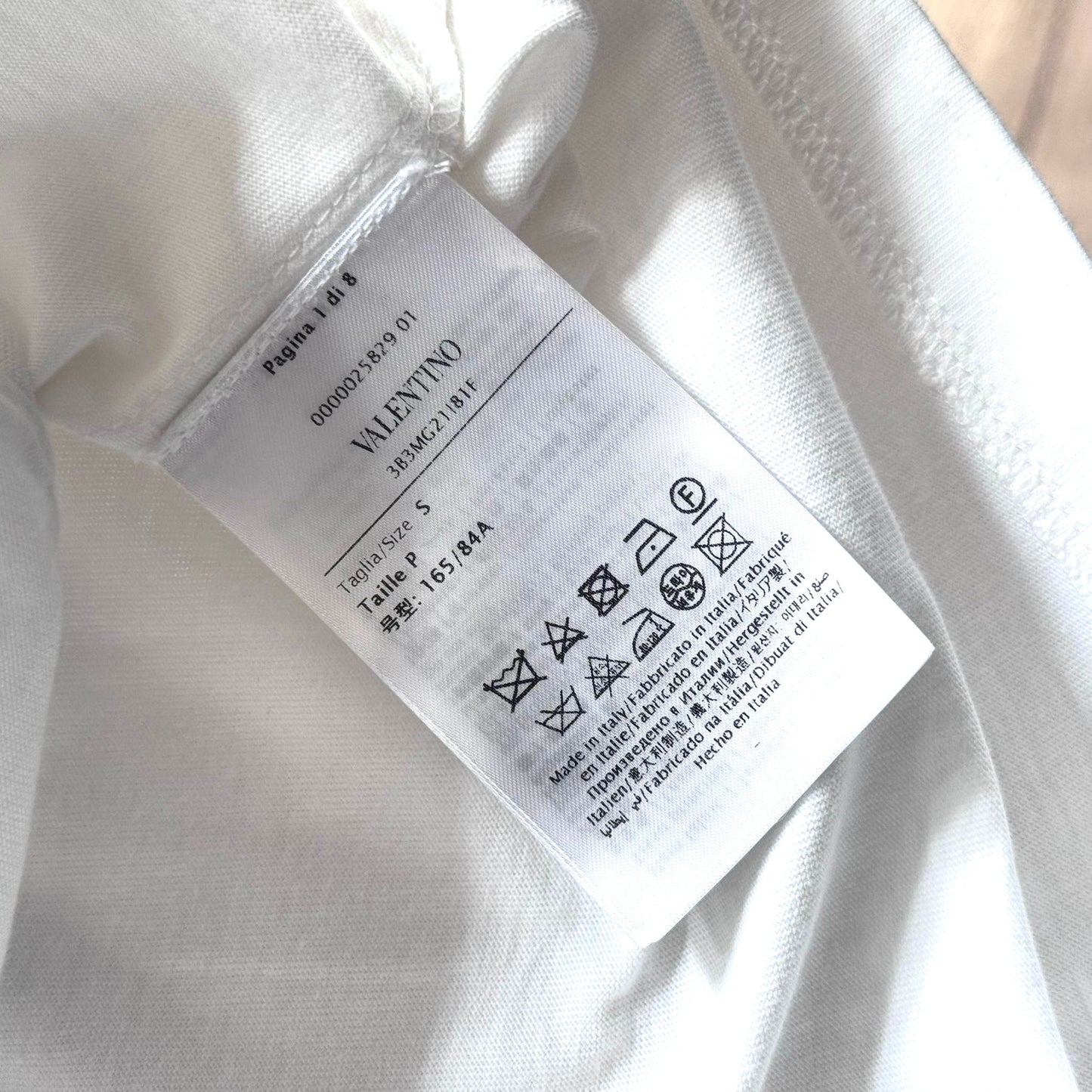 VALENTINO - *NEW WITH TAG* T-SHIRT WHITE COTTON WITH CRYSTAL BOW SIZE S