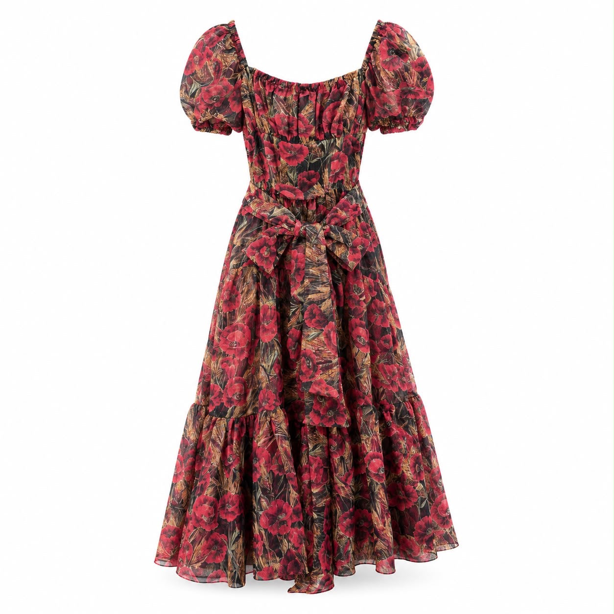 DOLCE & GABBANA - *EXCLUSIVE* MAXI DRESS POPPY PRINT SIZE 40 IT