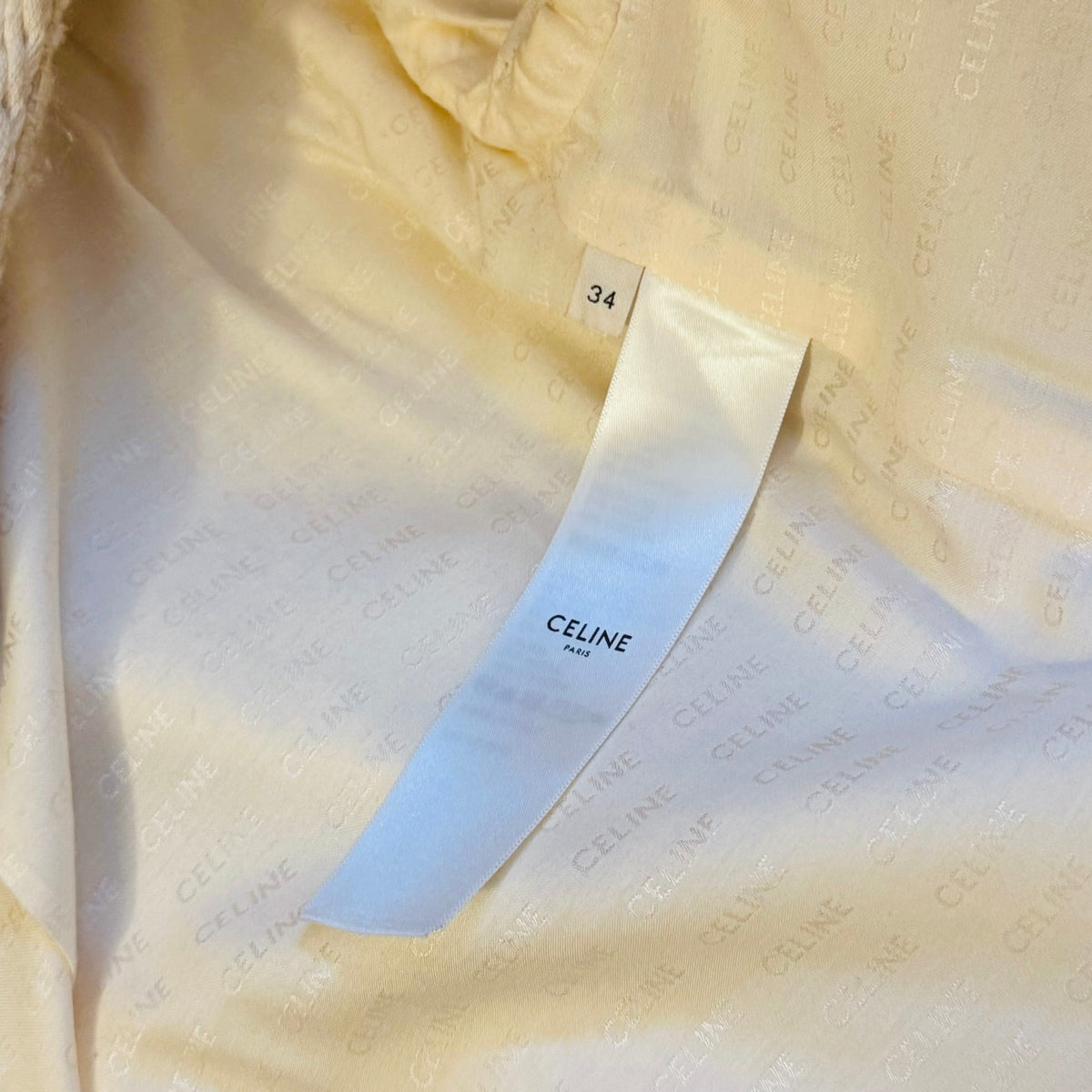 CELINE - JACKET TWEED CHELSEA IVORY WITH GOLD-TONE BUTTONS SIZE 34 FR