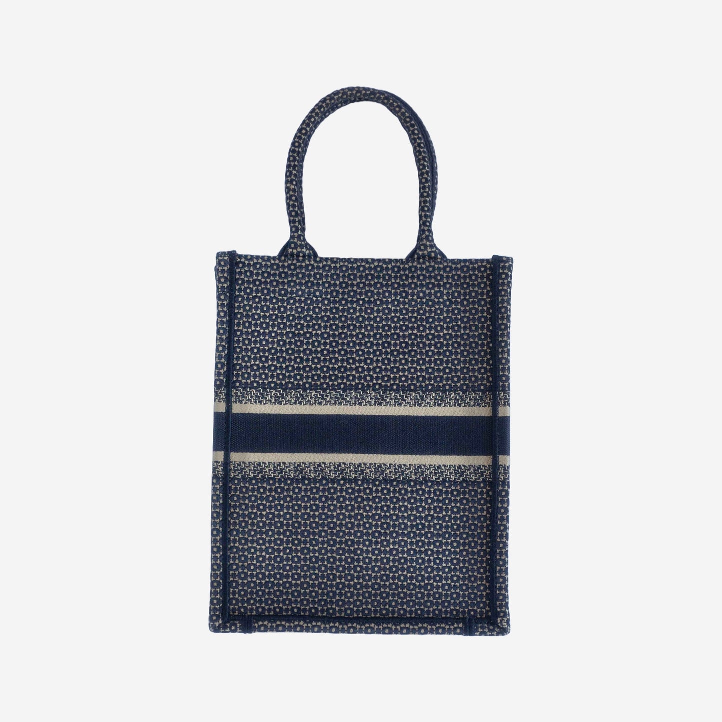 DIOR - BOOK TOTE VERTICAL EMBROIDERED BLUE