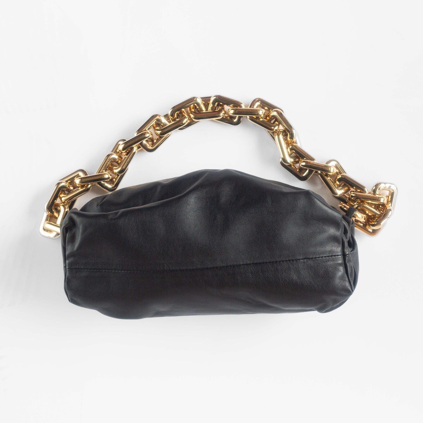 BOTTEGA VENETA - CHAIN POUCH BLACK CLUTCH NAPPA CALFSKIN