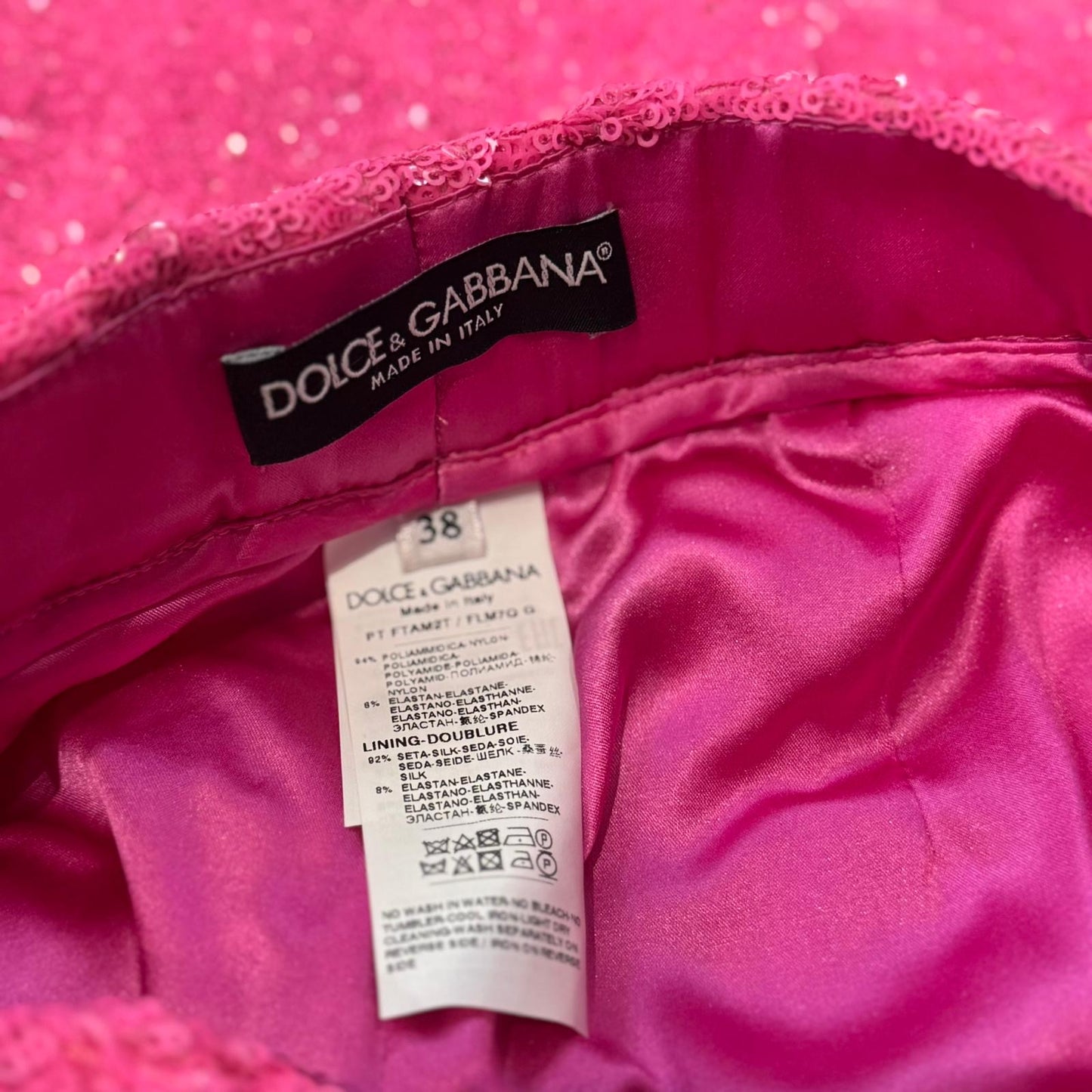 DOLCE & GABBANA - SET JACKET & TROUSERS SEQUIN FUCHSIA SIZE 38 IT