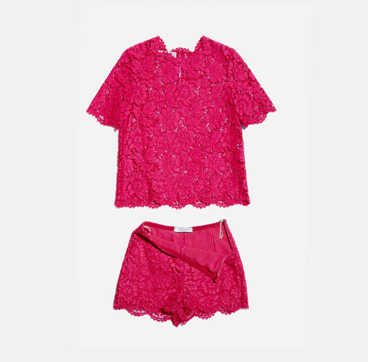 VALENTINO - SET T-SHIRT AND SHORTS PINK LACE SIZE 38 IT