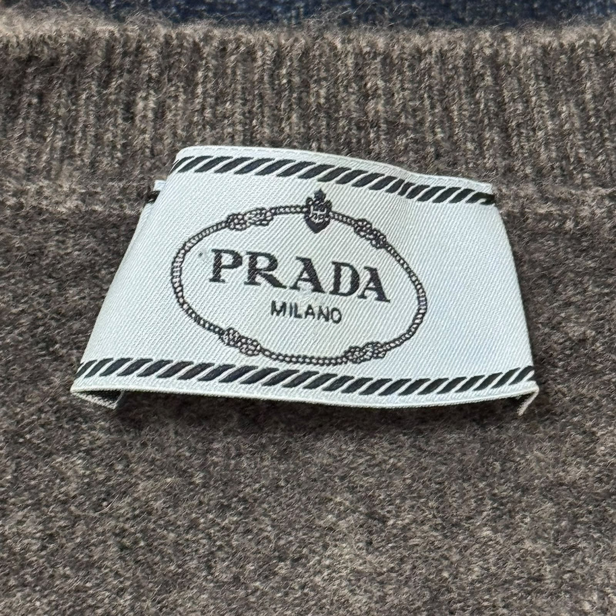 PRADA - SWEATER CASHMERE GREY LONG SLEVELESS SIZE 40 IT