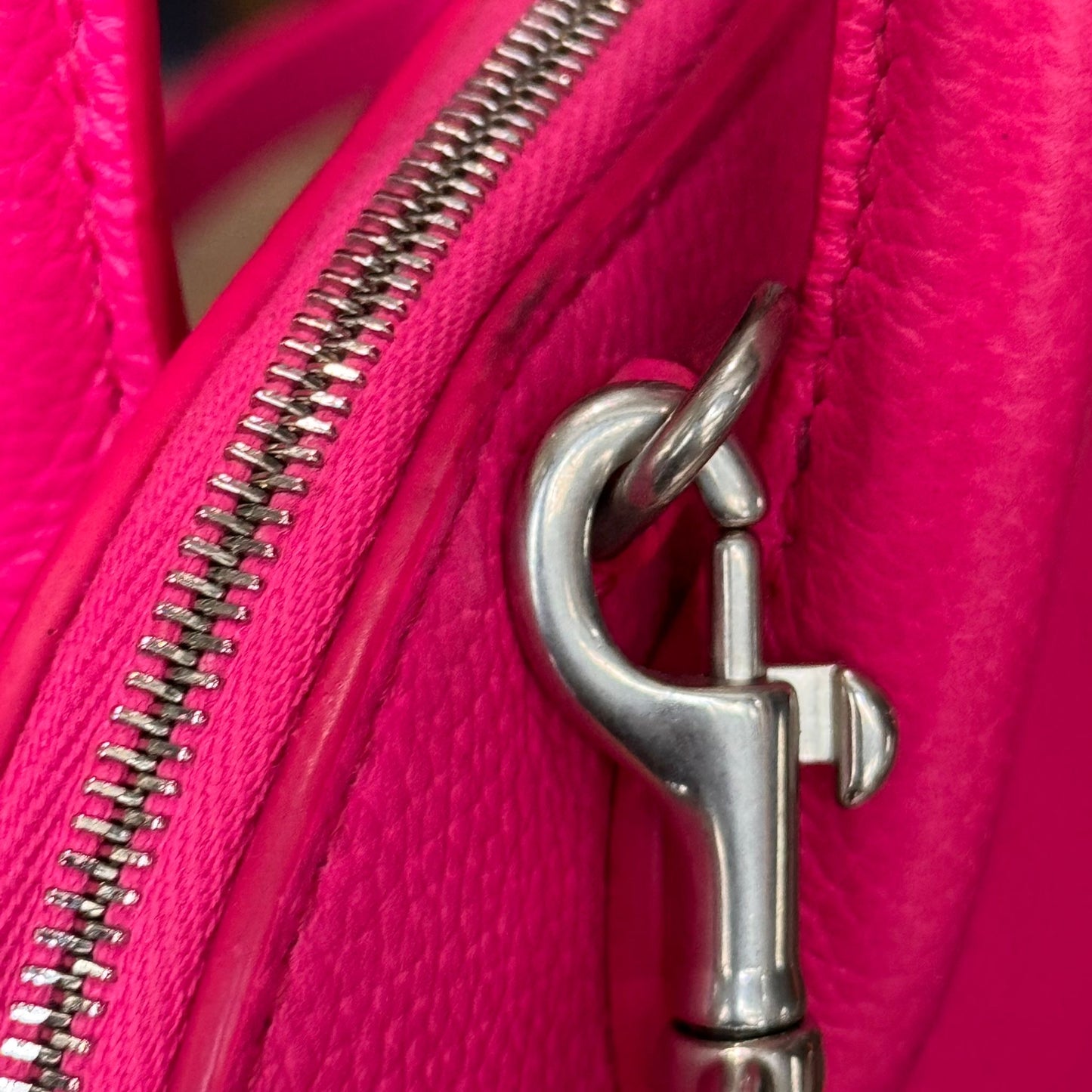 BALENCIAGA - BAG VILLE XXS FUCHSIA PINK GRAINED CALFSKIN