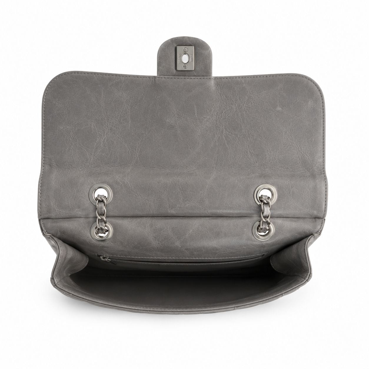 CHANEL - TOTE BAG CC DELIVERY GREY GLAZED CALFSKIN