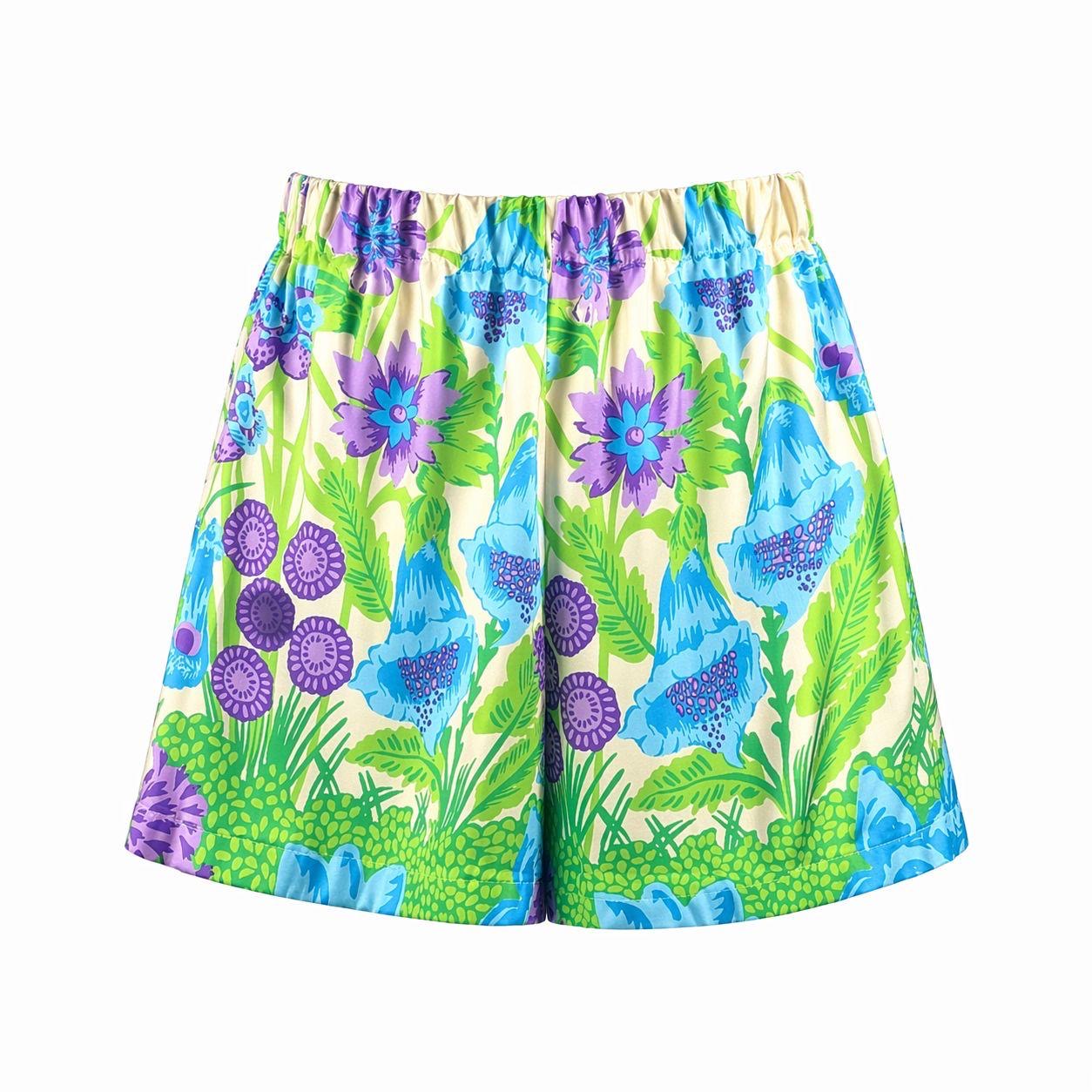 GUCCI - SET SHIRT AND SHORTS SILK FLORAL PRINT SIZE 36 IT