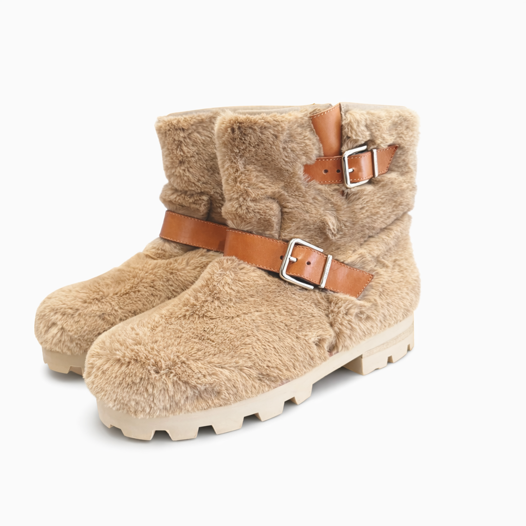 JIMMY CHOO - *BRAND NEW* ANKLE BOOTS BROWN FAUX FUR SIZE 40