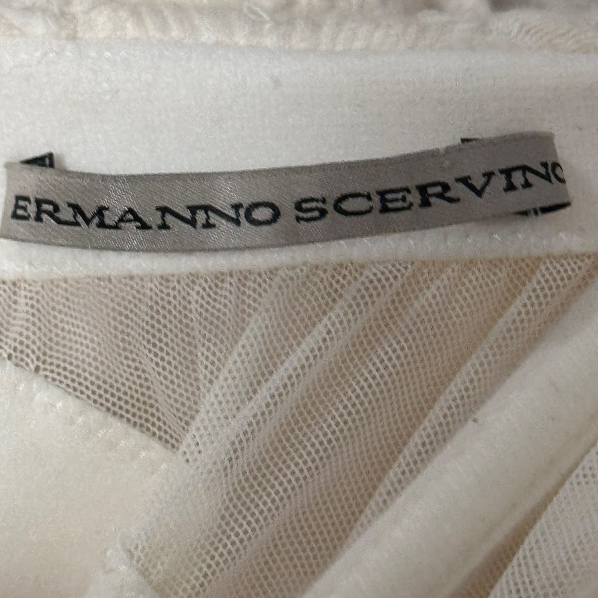 ERMANNO SCERVINO - DRESS MINI BUSTIER STRAPLESS IVORY WITH ASYMMETRIC RUFFLED SKIRT SIZE 42 IT