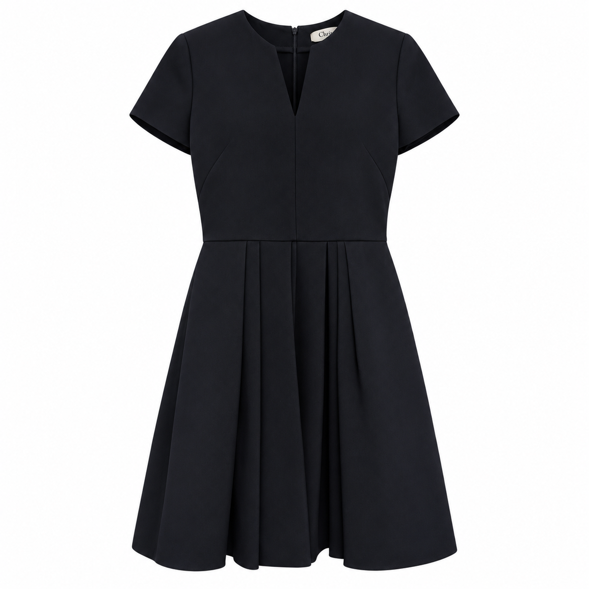 DIOR - DRESS MINI FLARED WOOL & SILK BLACK SIZE 36 FR