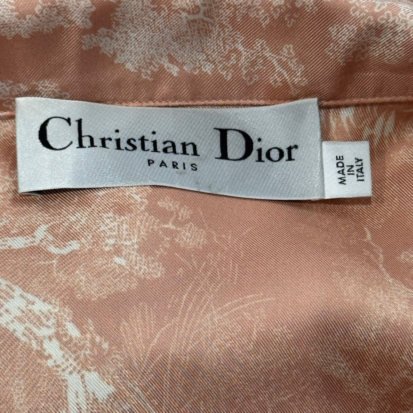 DIOR - SET PAJAMA SHIRT & TROUSERS TOILE DE JOUY PINK & WHITE IN SILK