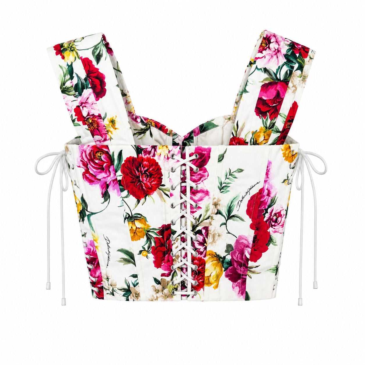 DOLCE & GABBANA - BUSTIER & RUFFLED MINI SKIRT SET FLORAL SIZE 44 IT