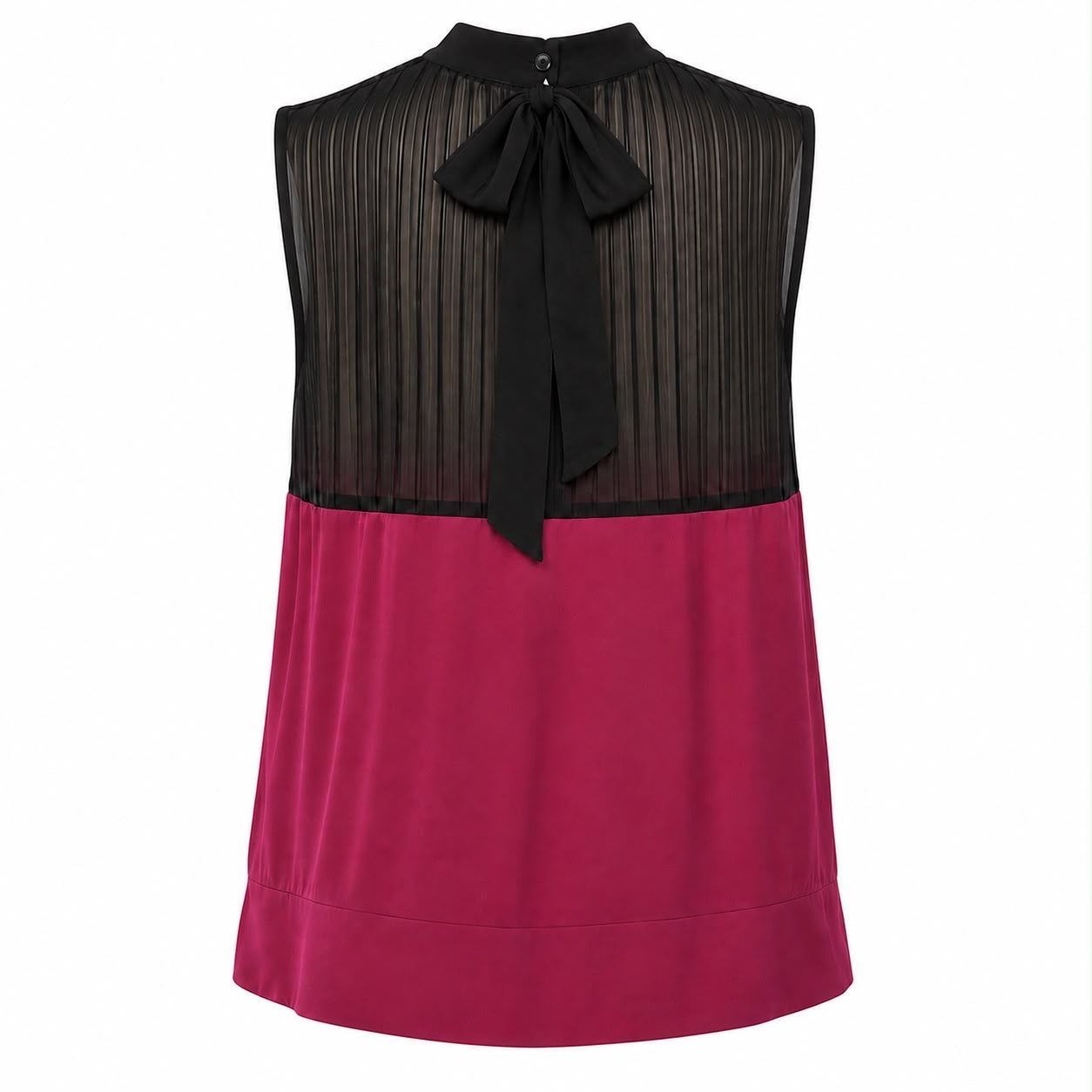 PRADA - TOP & TROUSERS MAGENTA BLACK SILK SET SIZE S