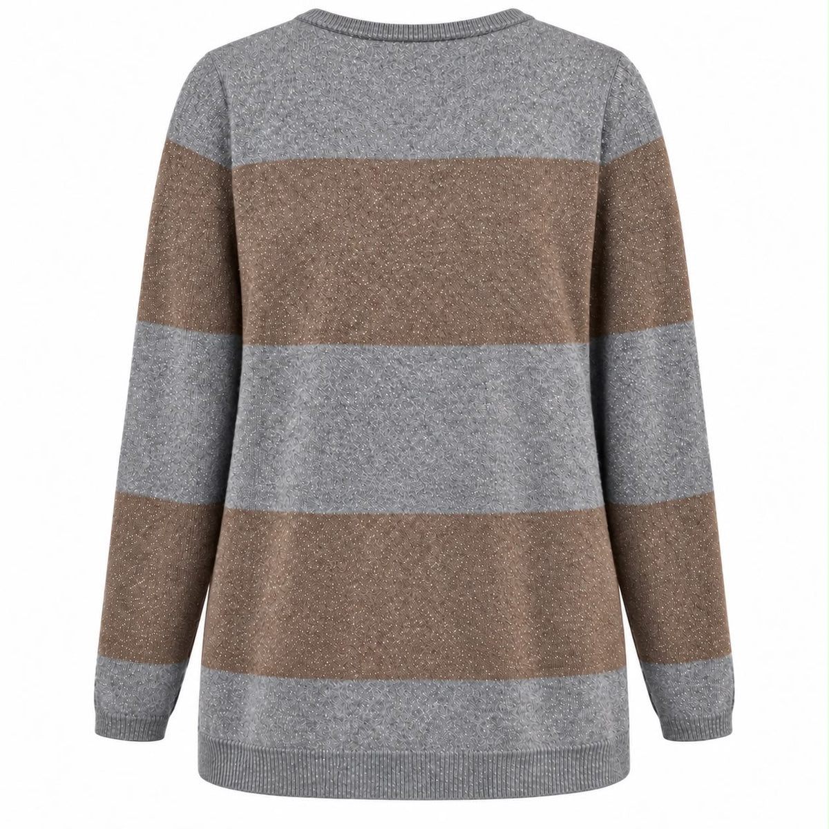 BRUNELLO CUCINELLI – CARDIGAN CASHMERE WITH METALLIC THREADS IN GREY & TAUPE SIZE M