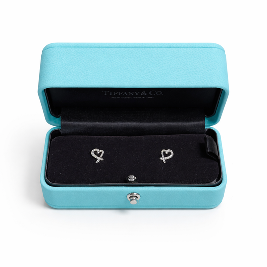 TIFFANY & CO. - EARRINGS PALOMA PICASSO LOVING HEARTS DIAMOND PAVÉ