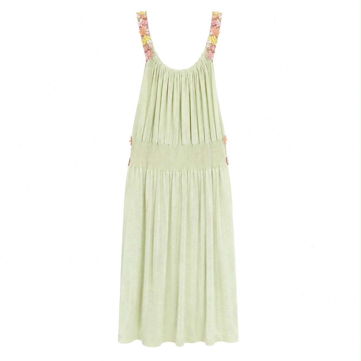 VALENTINO - DRESS & CARDIGAN SET LIGHT GREEN EMBELLISHED SIZE S