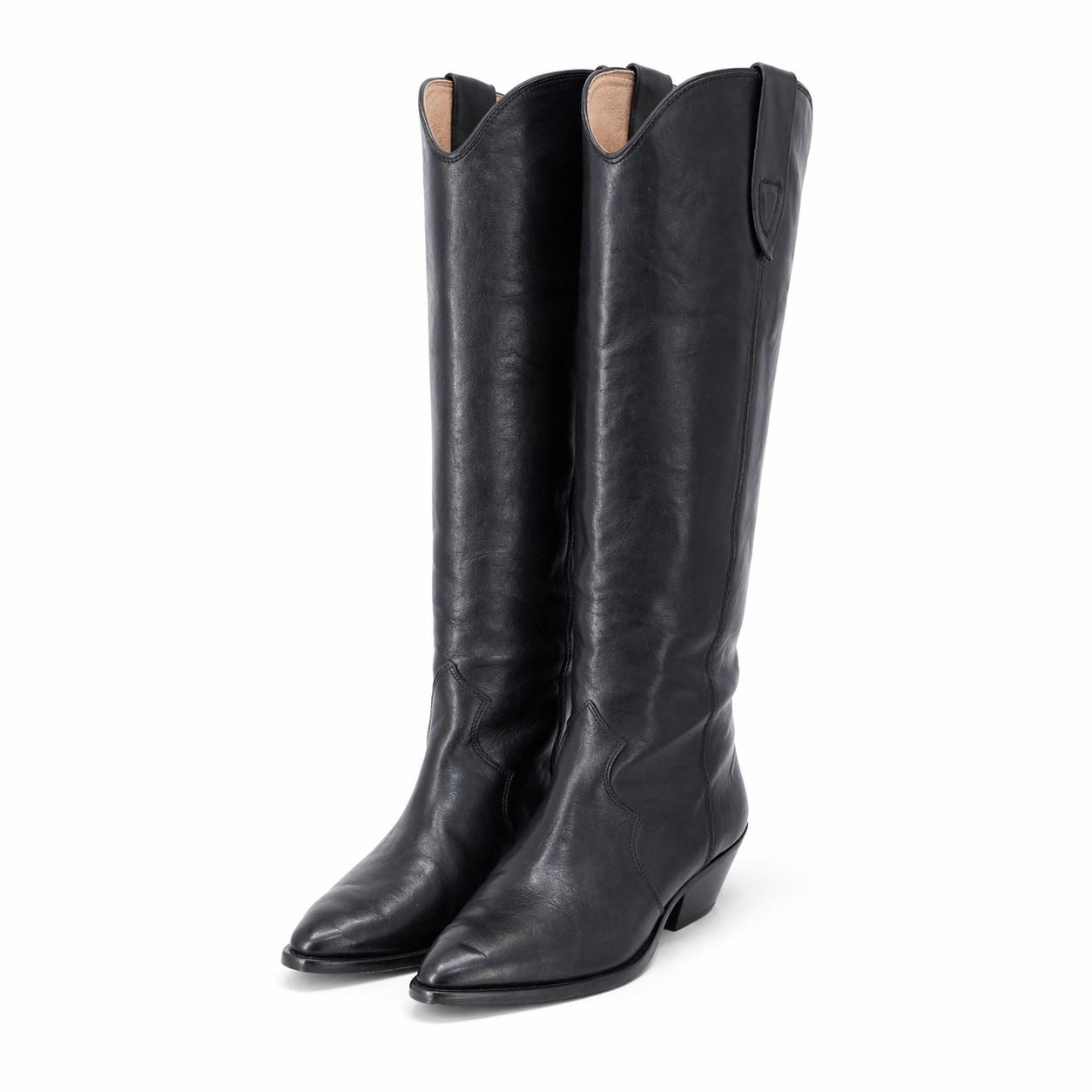 ISABEL MARANT - HIGH BOOTS DANVEE BLACK LEATHER SIZE 38 EU