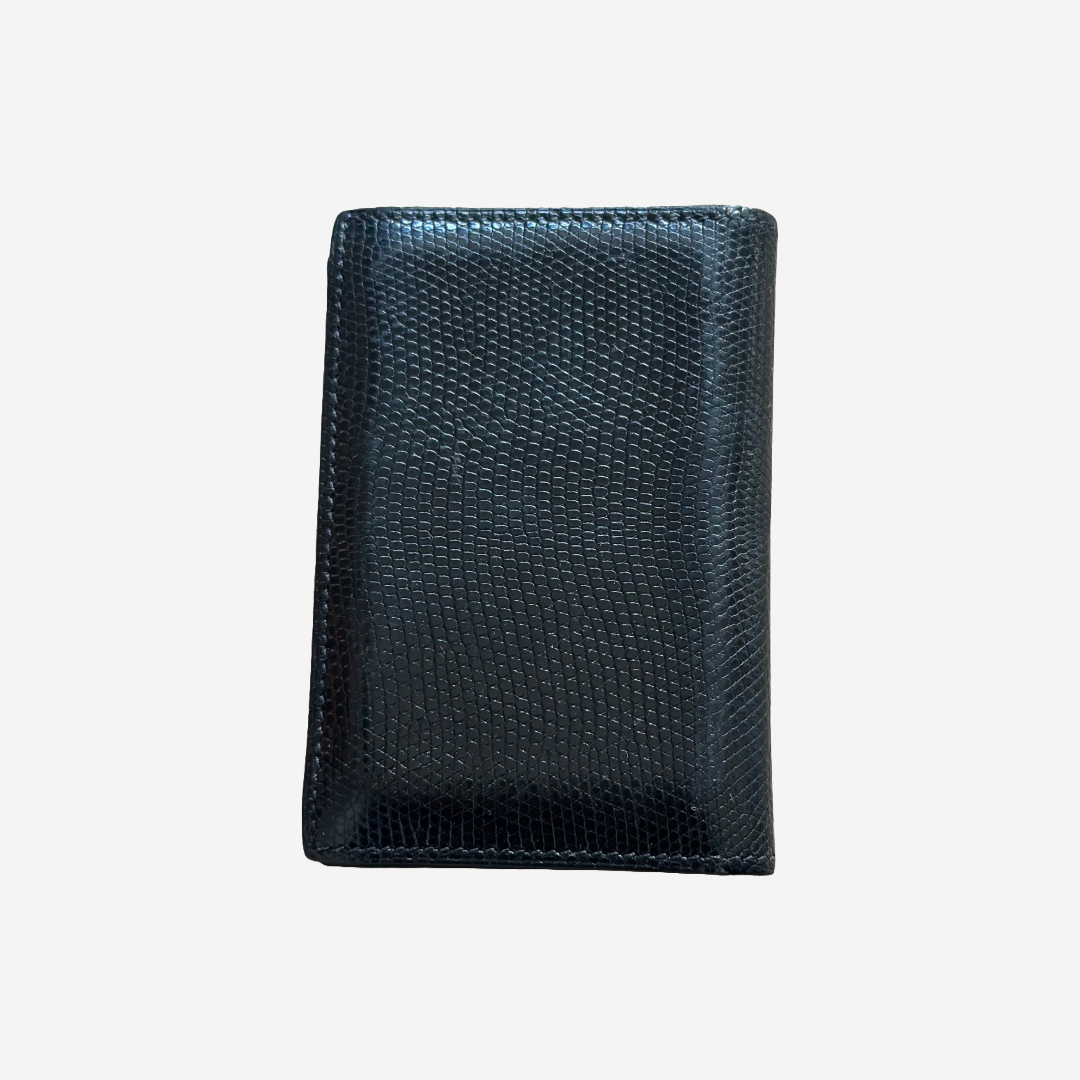 HERMÈS- CARD HOLDER BLACK LIZARD