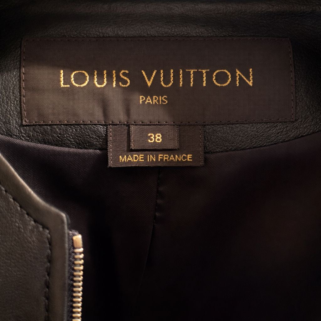LOUIS VUITTON - *NEVER USED* JACKET BLACK LAMBSKIN SIZE 38 FR