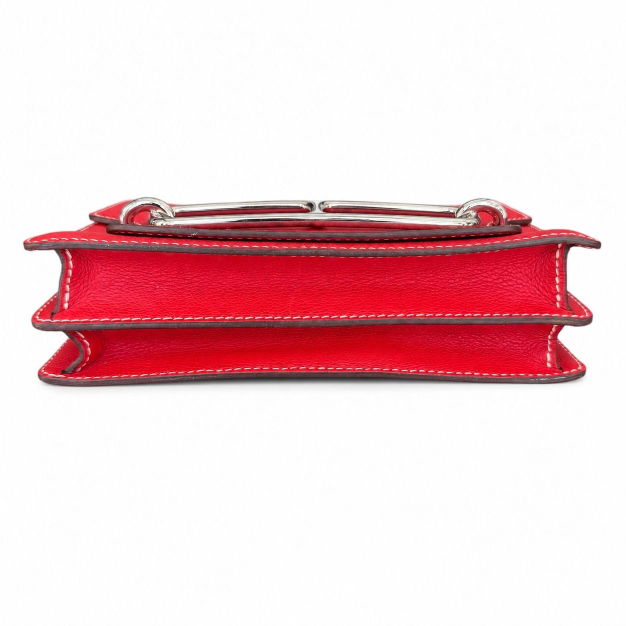 HERMÈS - BAG ROULIS 23 ROUGE CASAQUE EVERCOLOR LEATHER PALLADIUM HARDWARE