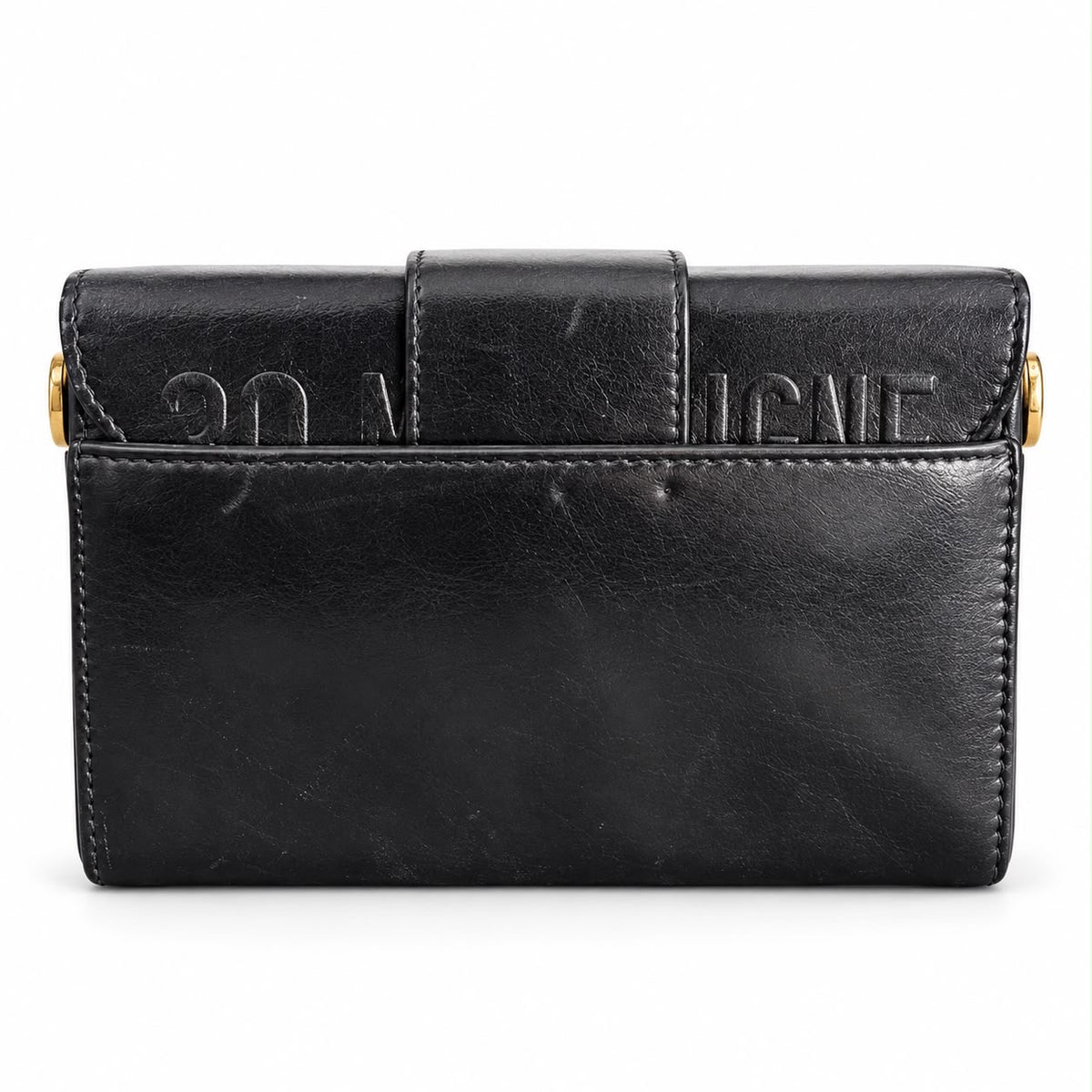 DIOR - BAG 30 MONTAIGNE BLACK LEATHER WITH OBLIQUE SHOULDER STRAP