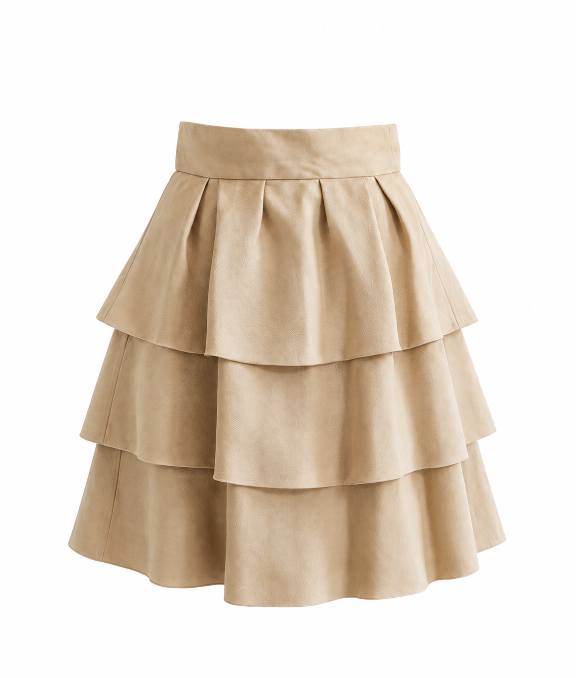 CHLOÉ - SKIRT BEIGE TIERED SILK SIZE 36 FR