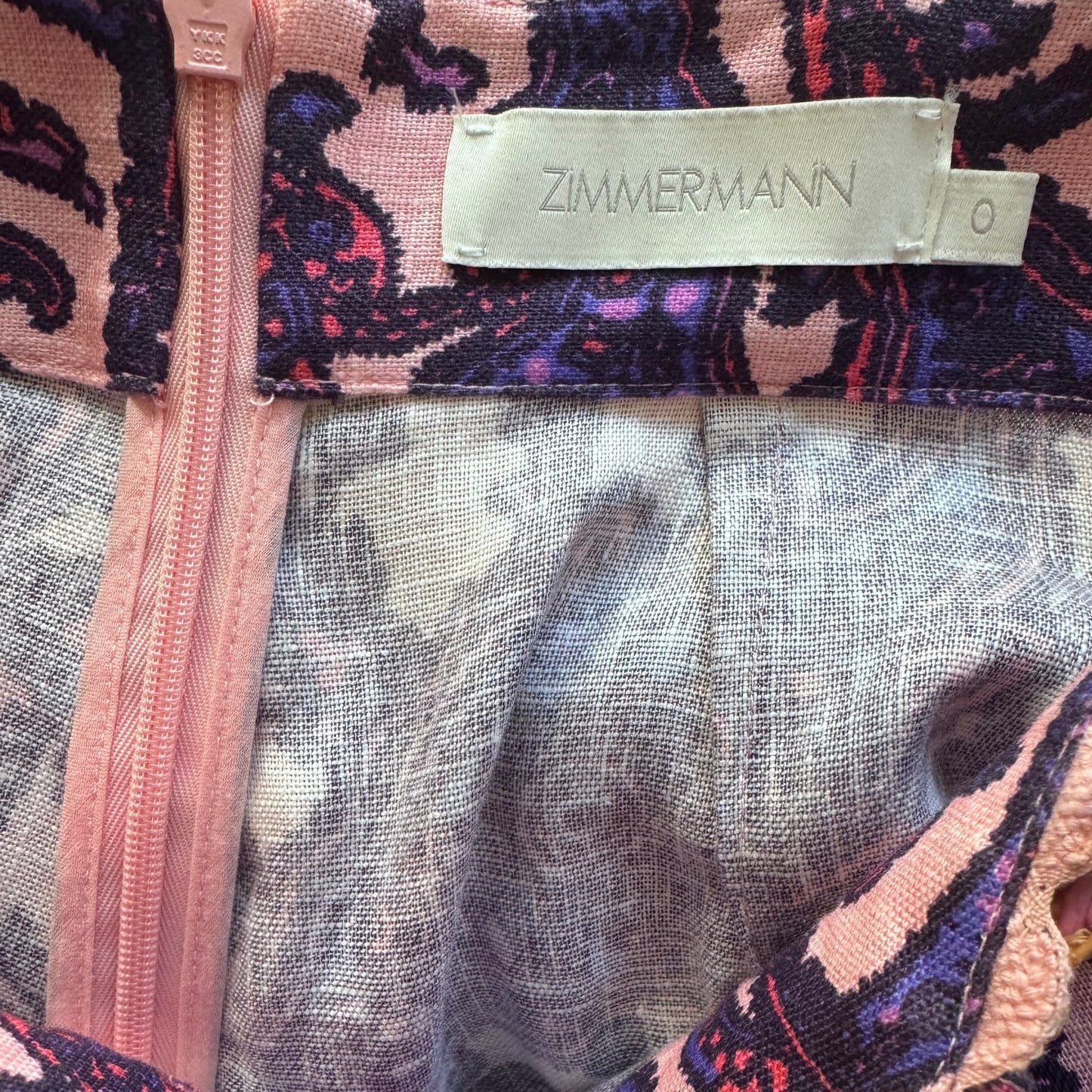 ZIMMERMANN - SHORT MULTICOLOR WITH BELT SIZE 0