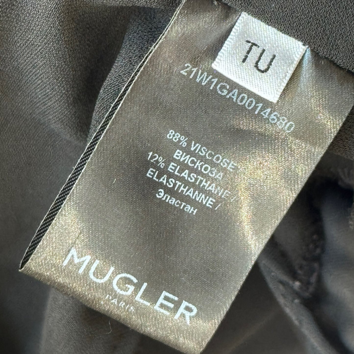 MUGLER - TOP ASYMMETRIC BLACK ONE SIZE