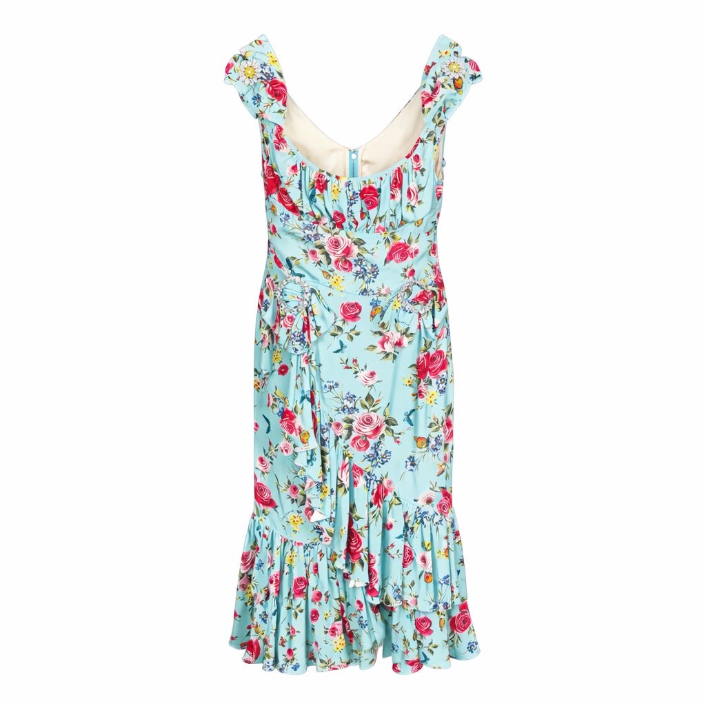 DOLCE & GABBANA - DRESS MIDI FLORAL SIZE 42 IT