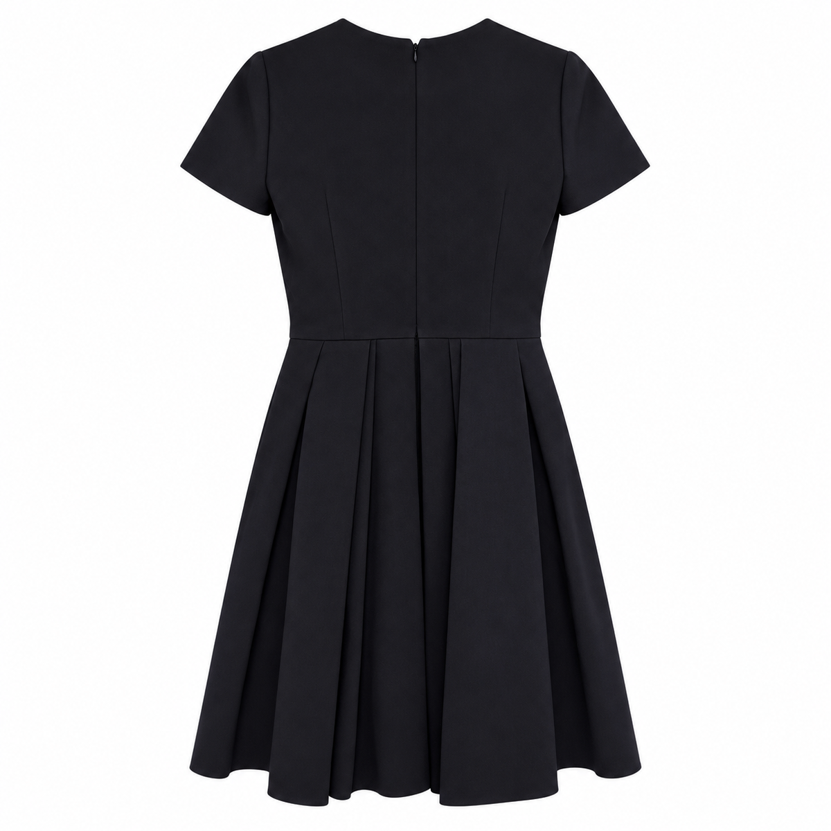 DIOR - DRESS MINI FLARED WOOL & SILK BLACK SIZE 36 FR