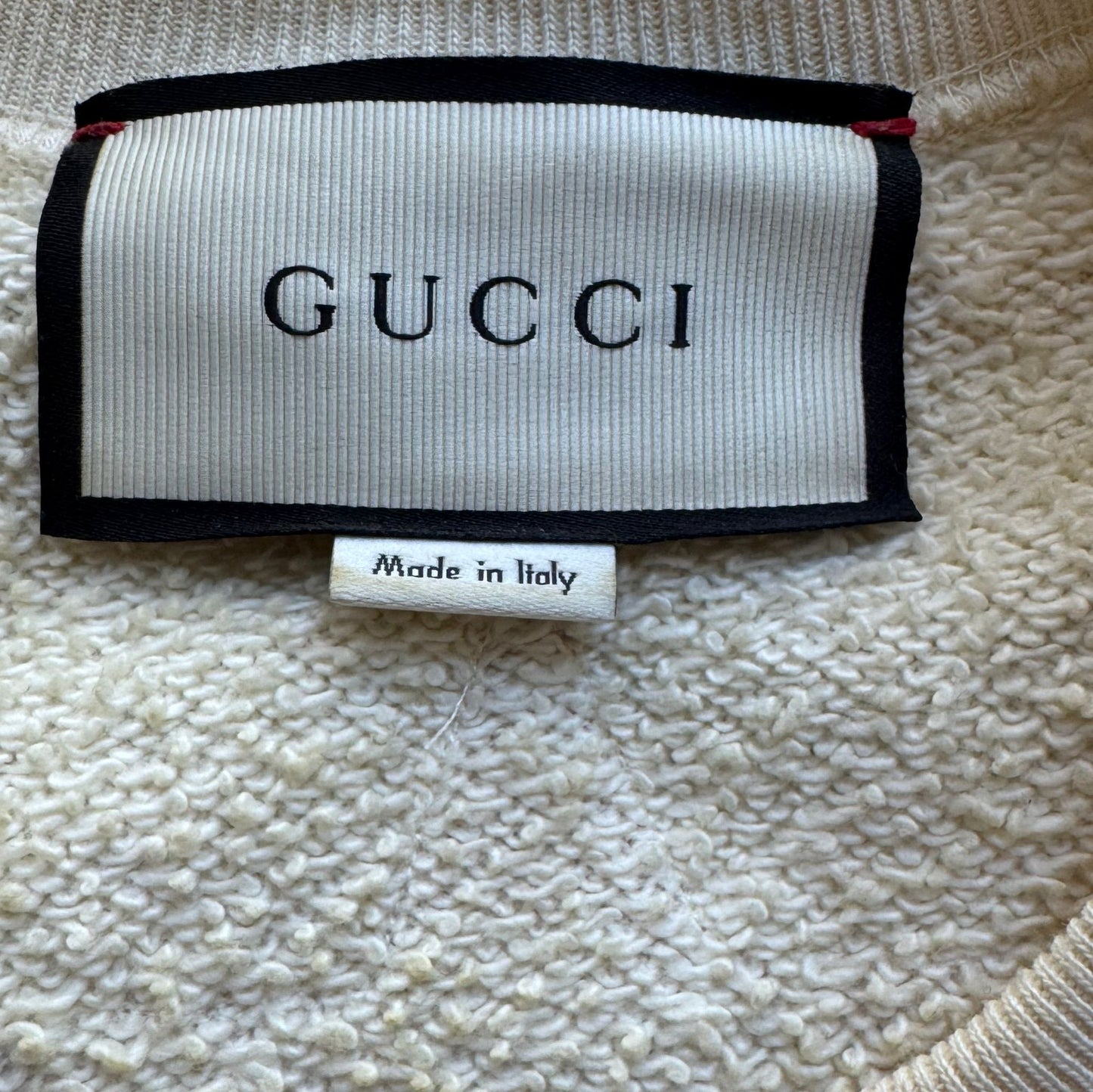 GUCCI - SWEATSHIRT OFF-WHITE LOGO & BLIND FOR LOVE TIGER HEAD SIZE S
