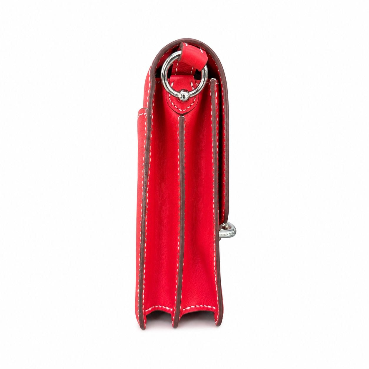 HERMÈS - BAG ROULIS 23 ROUGE CASAQUE EVERCOLOR LEATHER PALLADIUM HARDWARE
