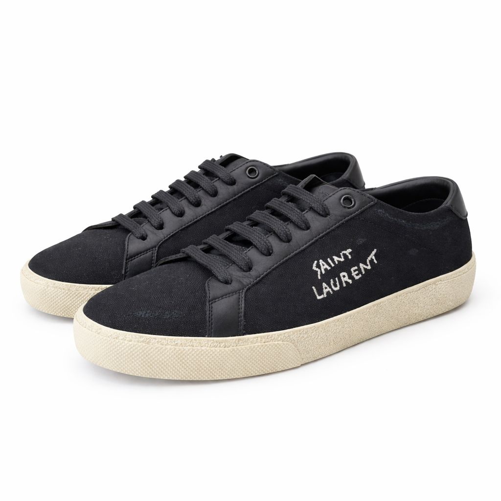 SAINT LAURENT - SNEAKERS COURT CLASSIC SL/06 BLACK CANVAS SIZE 41 EU