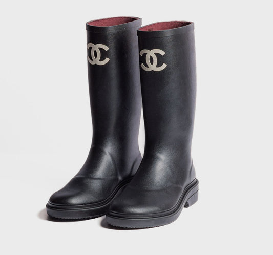 CHANEL - *BRAND NEW* HIGH RAIN BOOTS BLACK SIZE 37 EU