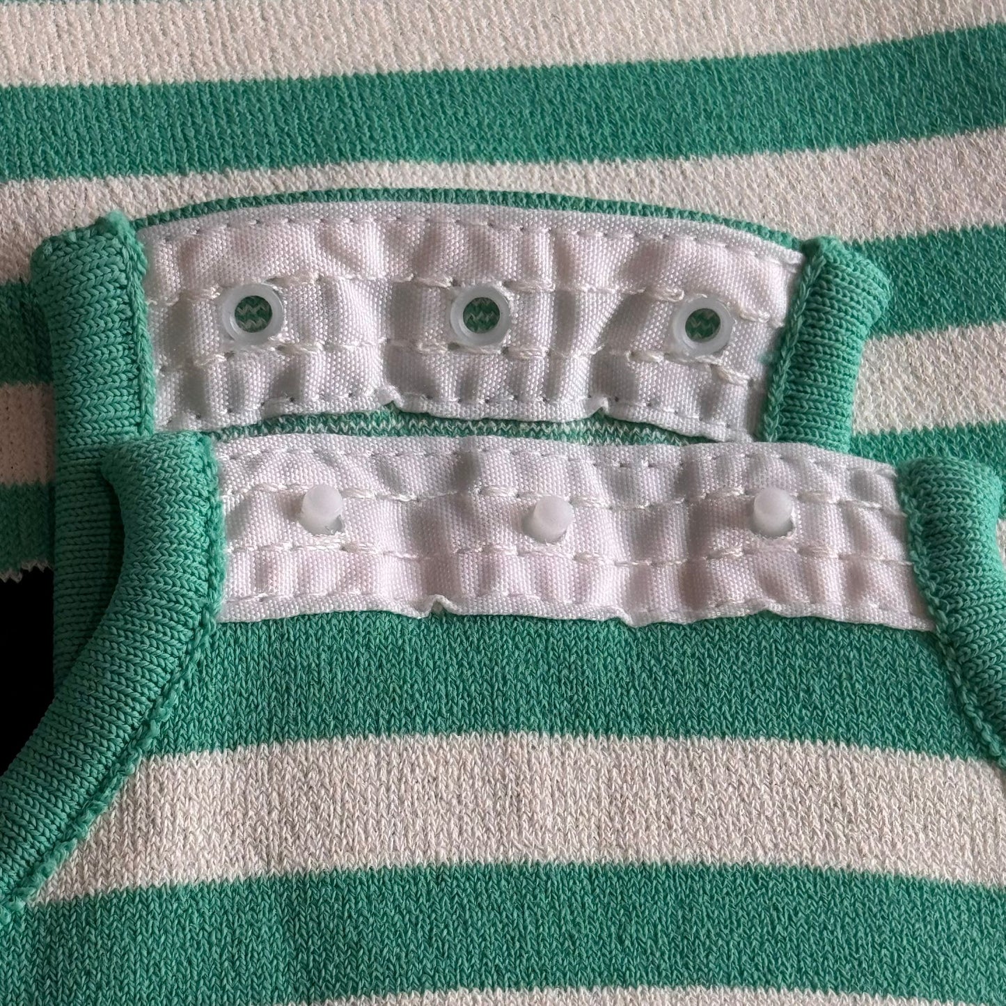 DIOR - BODYSUIT STRIPED WHITE & MINT GREEN WITH DIOR LOGO SIZE S