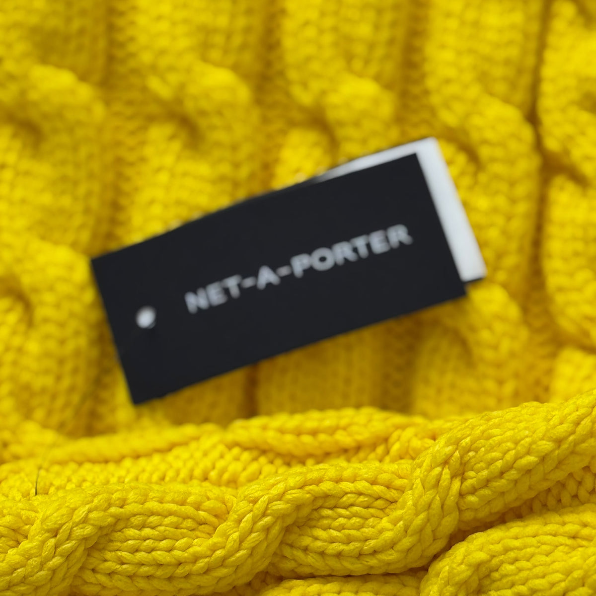 BALENCIAGA – *NEW* SWEATER IN YELLOW CABLE KNIT WITH HIGH NECK SIZE XS