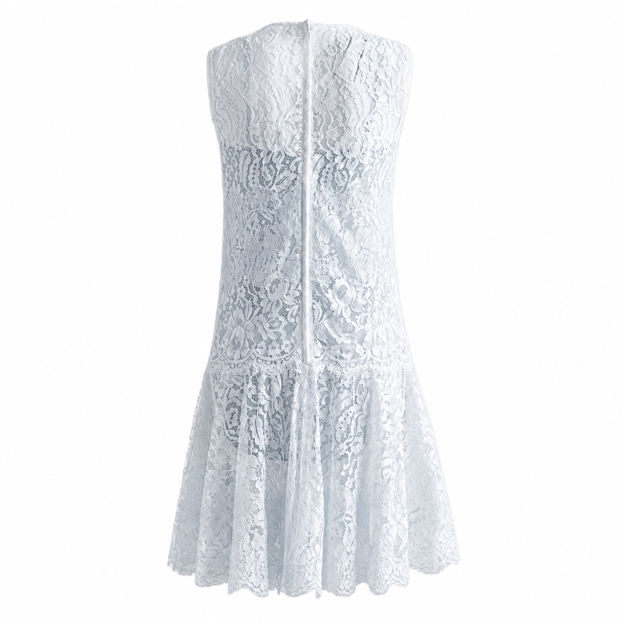 DOLCE & GABBANA - DRESS MINI WHITE FLORAL LACE SIZE 40 IT