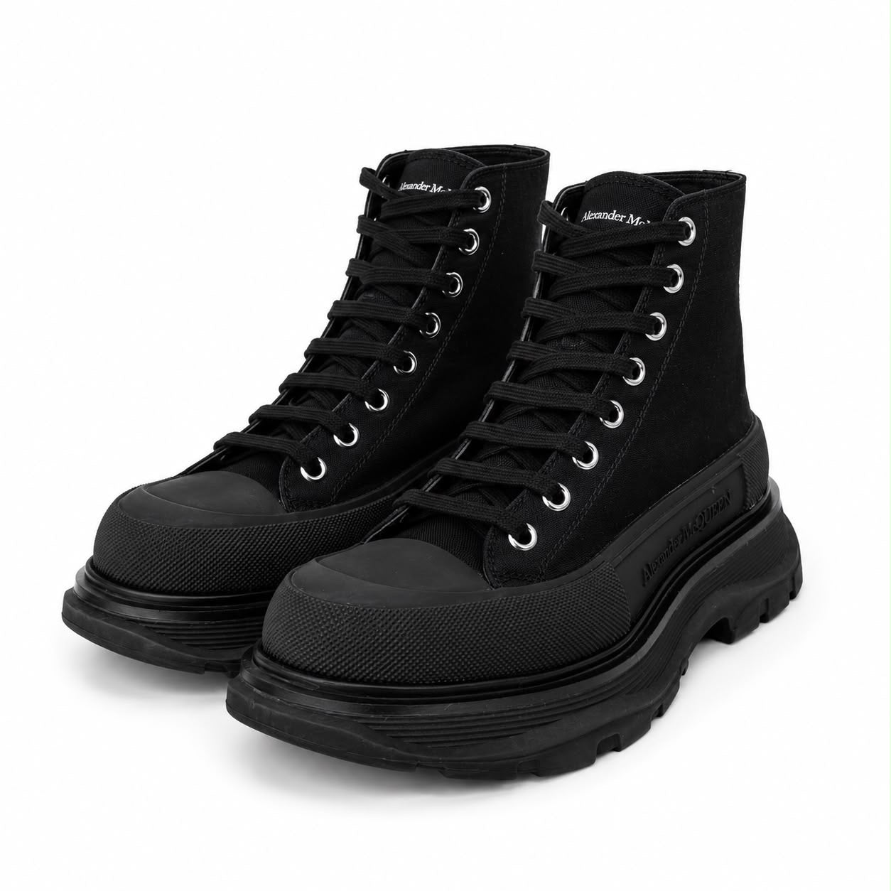 ALEXANDER MCQUEEN - SNEAKERS HIGH-TOP TREAD SLICK BLACK SIZE 38 EU