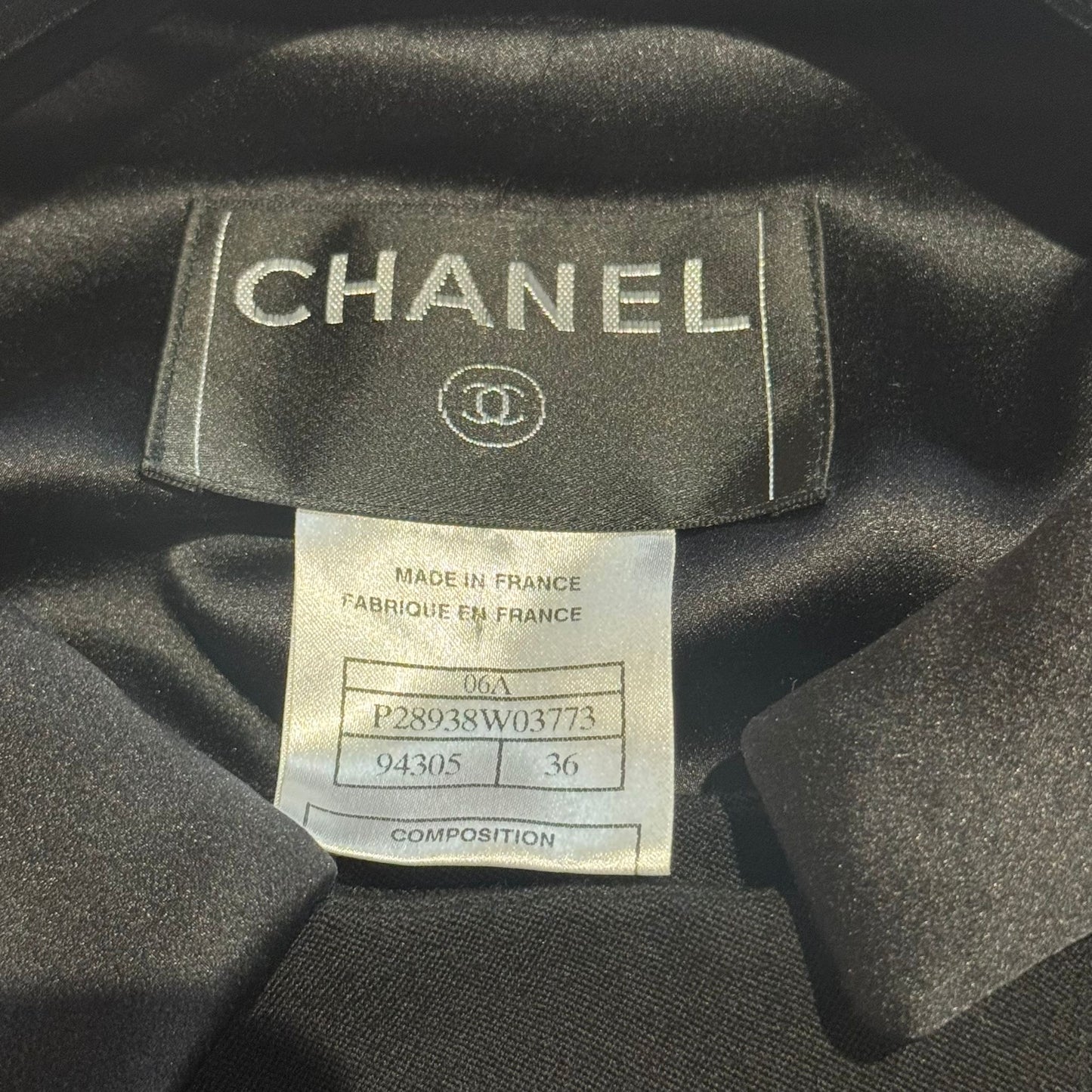 CHANEL - JACKET WOOL BLACK SIZE 36 FR