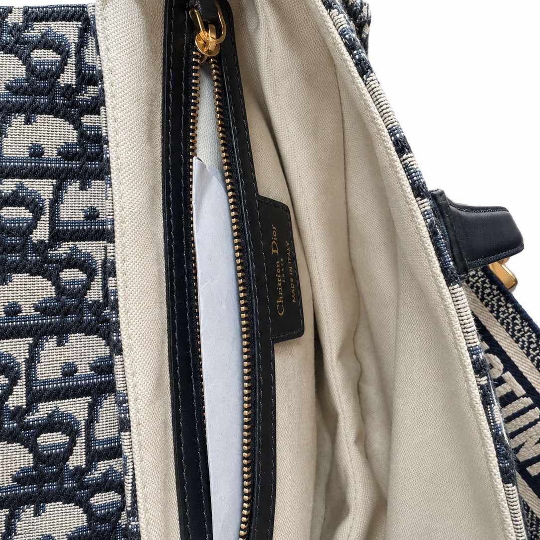DIOR - *NEVER USED* SADDLE BAG BLUE OBLIQUE MEDIUM SIZE WITH STRAP