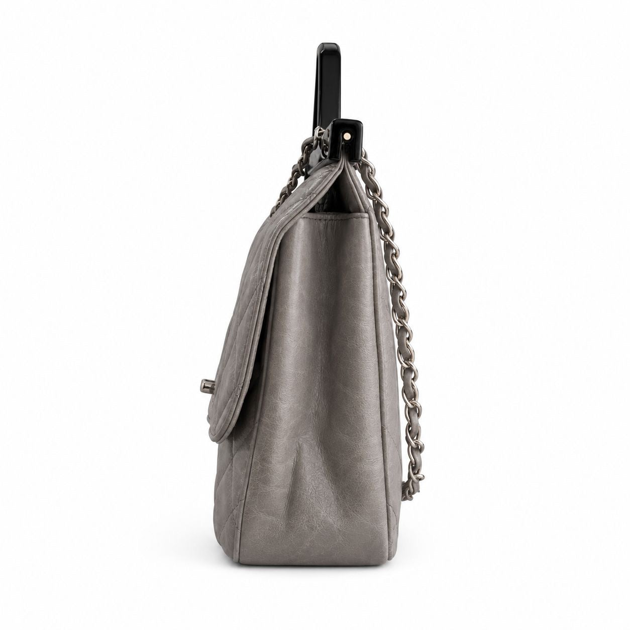 CHANEL - TOTE BAG CC DELIVERY GREY GLAZED CALFSKIN