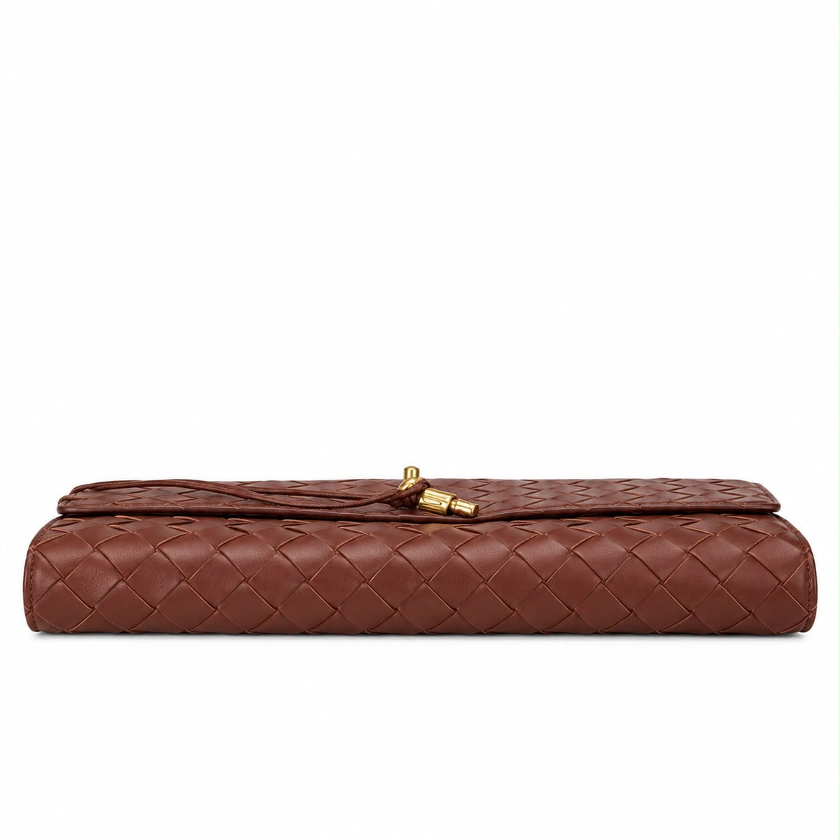 BOTTEGA VENETA - CLUTCH ANDIAMO BROWN LAMBSKIN
