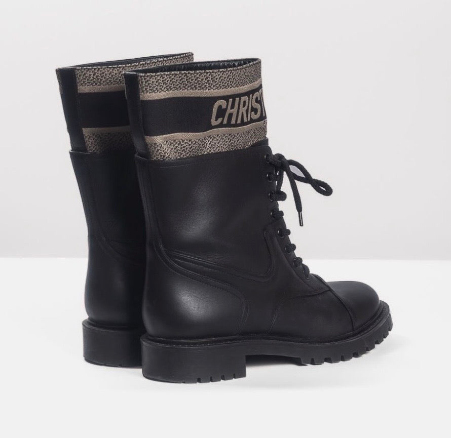 DIOR - BOOTS D-MAJOR BLACK LEATHER SIZE 40 EU