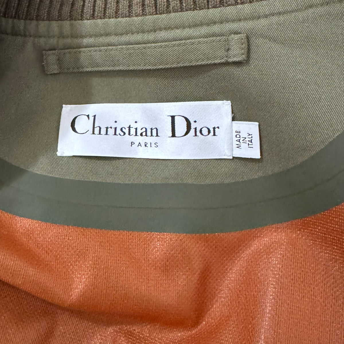 DIOR - JACKET BOMBER KHAKI GREEN & ORANGE INTERIOR SIZE S