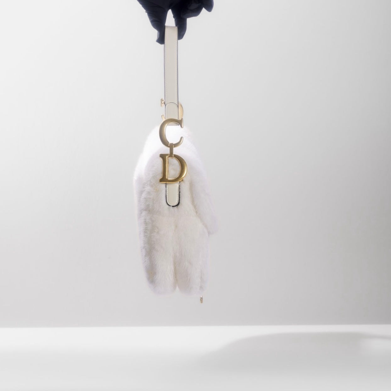 DIOR - *RARE* SADDLE BAG MEDIUM WHITE MINK FUR